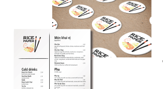 "Rice Paper". Logotype and menu design.
